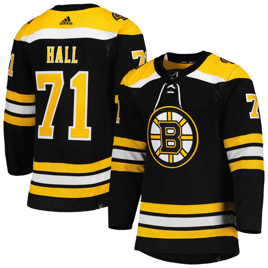 Men Boston Bruins #71 Taylor Hall adidas Black Primegreen Authentic Pro Home Player NHL Jersey